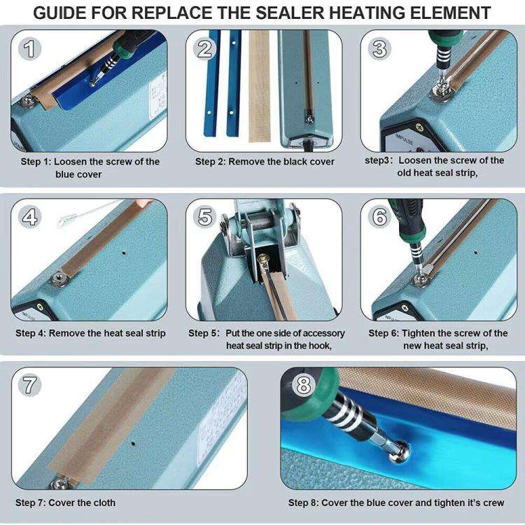 5pcs /Pack Impulse Sealer Spare Repair Parts Heat Seal Strips Replacement 400mm