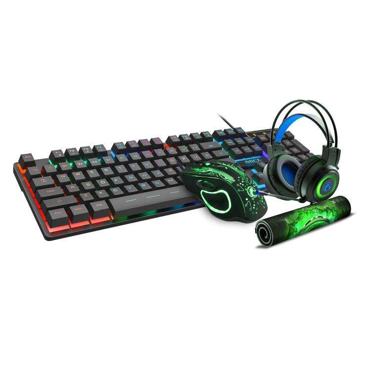 iMICE GK-490 4 In 1 Wired Hovering Illuminated Gaming Keyboard Mouse Headset Set