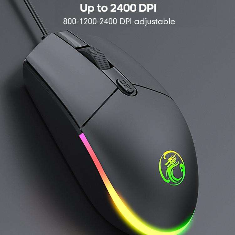 iMICE AN-350 Suspended Keycaps Mechanical Feeling Glowing Wired Gaming Keyboard and Mouse Set(White)