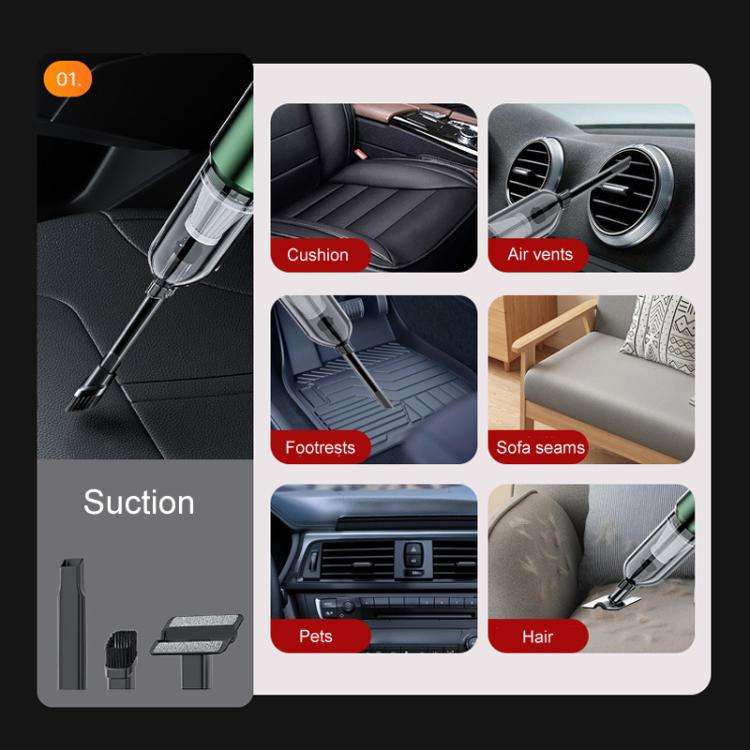 SUITU ST-6670 Handheld Small Brushless Suction Power Foldable Cordless Car Vacuum Cleaner(Dark Gr...