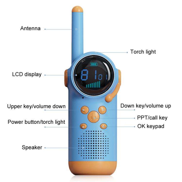 D22 1pair Children Handheld Wireless Walkie Talkie Parent-Child Outdoor Wireless Talking Toys(Blu...