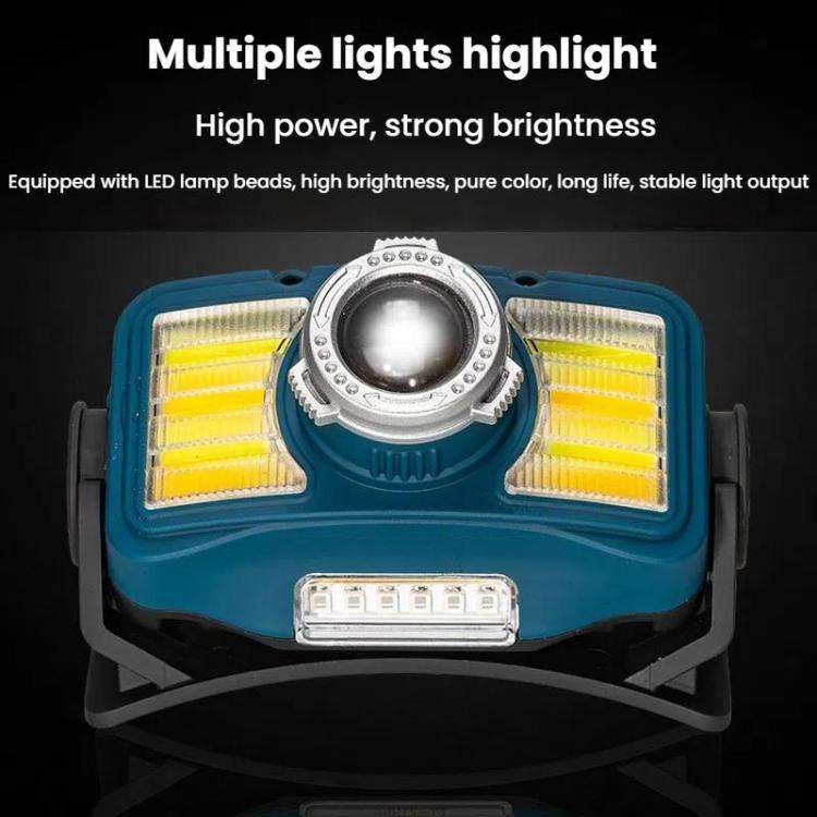 E-SMARTER W6100A LED Mini Wave Sensor Headlamp COB Outdoor Adventure Fishing Bright Headlamp(Yellow)