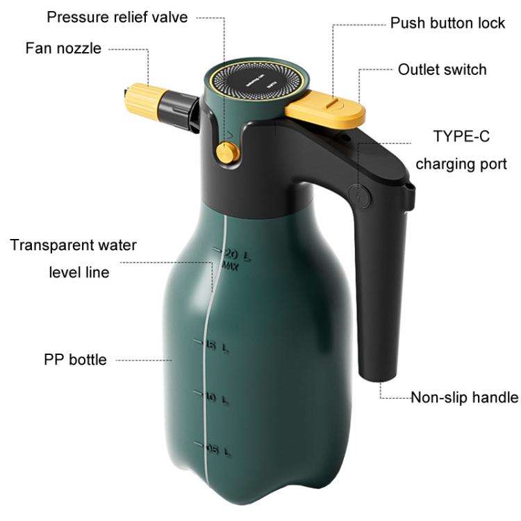 2L SUITU ST-6324 Pneumatic Cordless Motorized Car Wash Foam Sprayer Household Watering Gardening ...