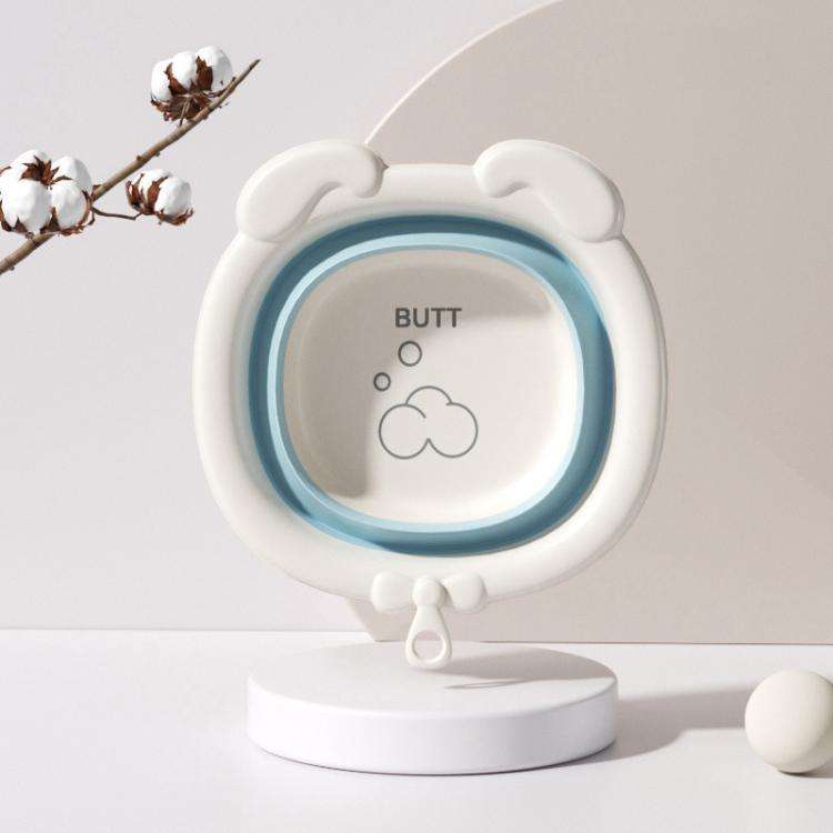 Children Silicone Folding Washbasin Portable Thickened Hangable Butt Washbasin For Babies, Color:...