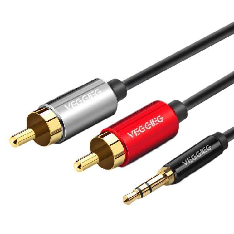 VEGGIEG 3.5mm 3.5 To 2RCA Audio Cable Cell Phone Computer Speaker Connection Cable, Length: 10m