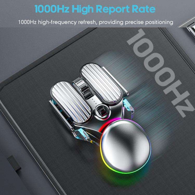 IMICE T800 Rechargeable Bluetooth Dual Mode Wireless Gaming Mice RGB Lighting Plating Mouse(Black)