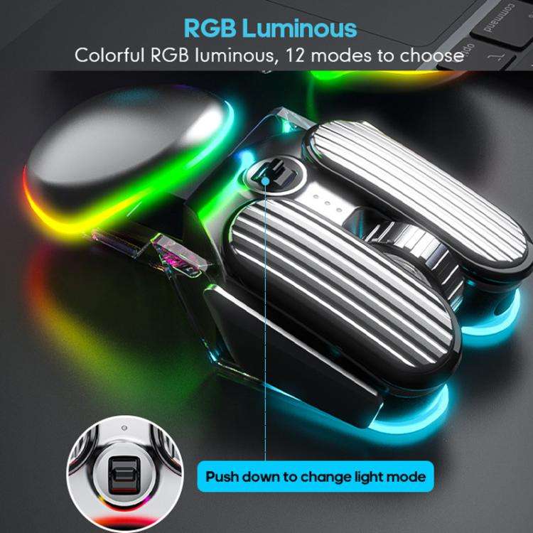 IMICE T800 Rechargeable Bluetooth Dual Mode Wireless Gaming Mice RGB Lighting Plating Mouse(Black)