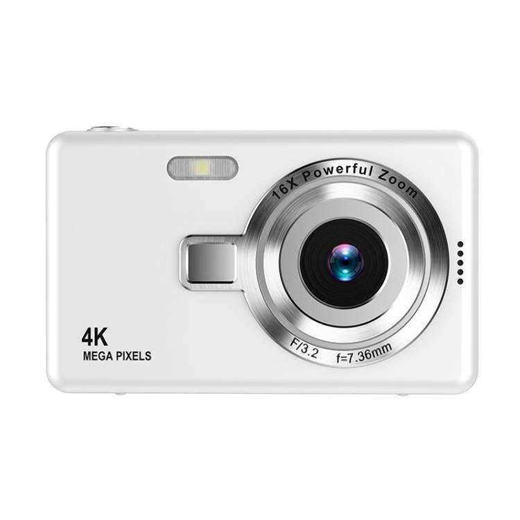 Q12 4K Pixel High Definition Digital Camera Portable Mini Photo Card Camera CCD(White)