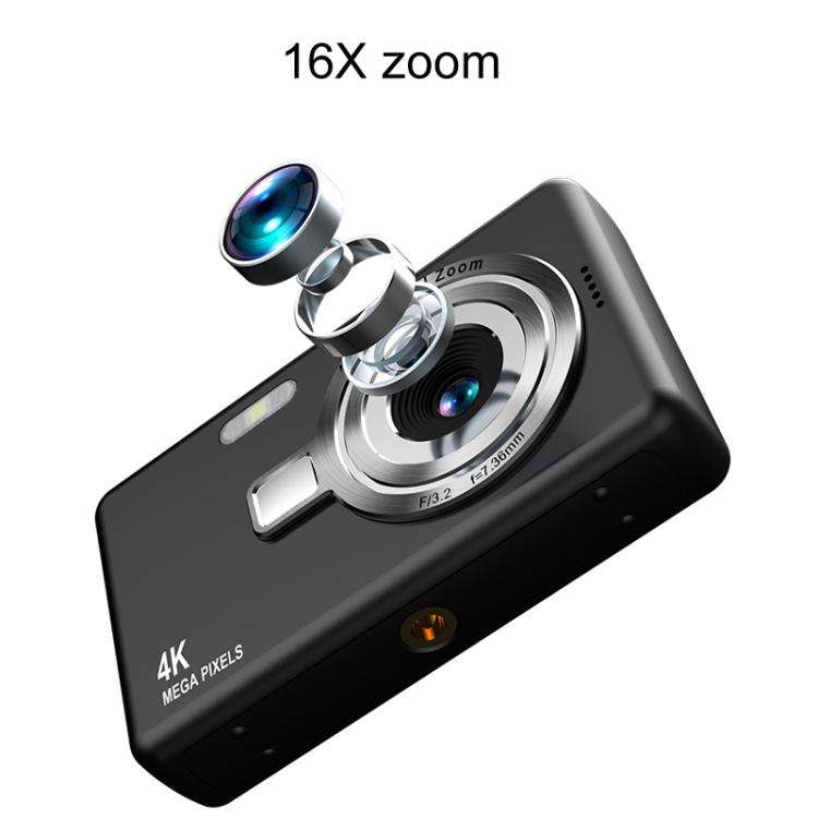 Q12 4K Pixel High Definition Digital Camera Portable Mini Photo Card Camera CCD(White)