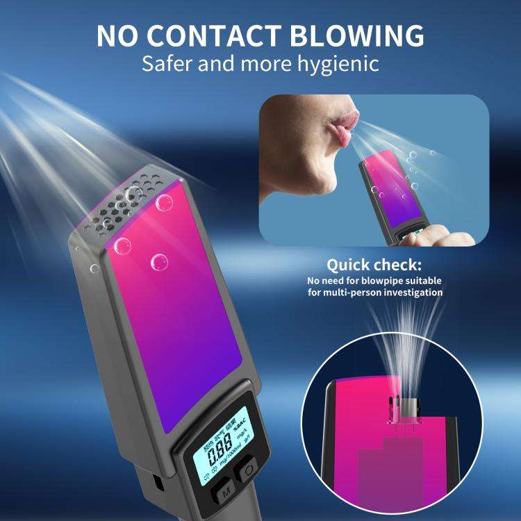 HD Digital Display Blow-type Alcohol Tester with Flashing Emergency Light(803)