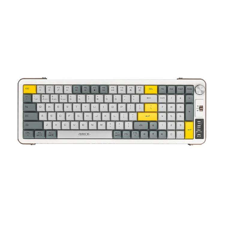 IMICE AN-800 Wireless Bluetooth Dual Mode Scissor Foot Structure Silent Keyboard(White Gray Orange)