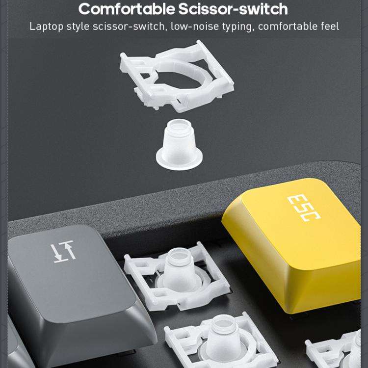IMICE AN-800 Wireless Bluetooth Dual Mode Scissor Foot Structure Silent Keyboard(White)