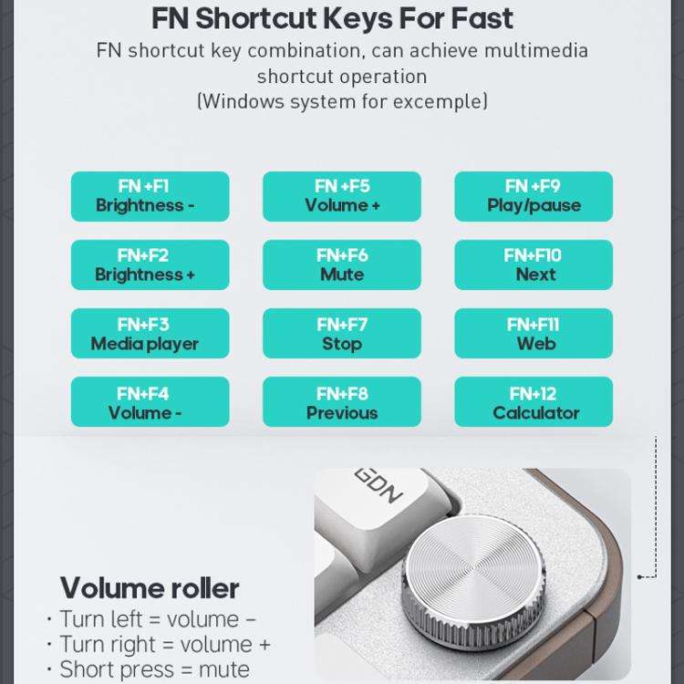 IMICE AN-800 Wireless Bluetooth Dual Mode Scissor Foot Structure Silent Keyboard(White)