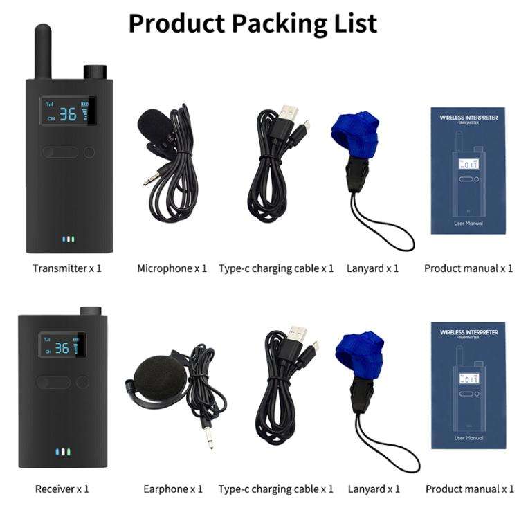 2.4G Wireless Office Conference Tour Guide Explainer One-Way One-To-Many Explainer Microphone, Sp...