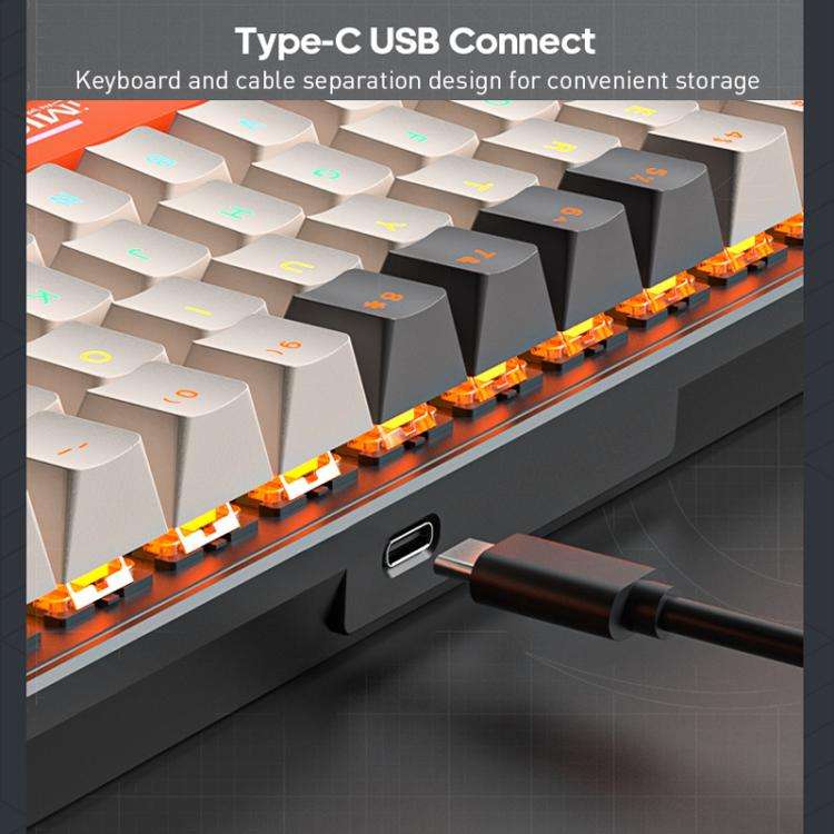 iMICE GK-690 Type-C Wired Mechanical Keyboard(Black Yellow)