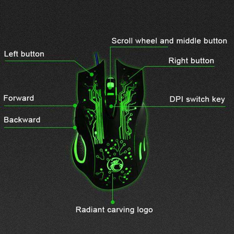 iMICE X9 USB Gaming Optical Wired Mouse(Black)