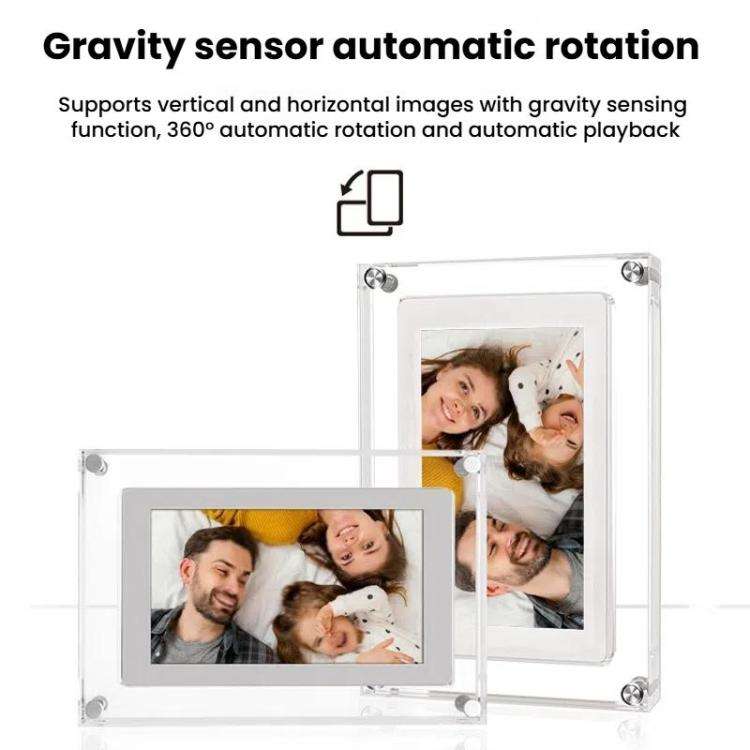 10.1 inch Transparent Acrylic Digital Photo Frame Video Picture Music Player Electronic Album Gif...