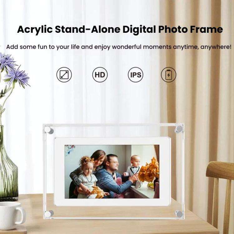 10.1 inch Transparent Acrylic Digital Photo Frame Video Picture Music Player Electronic Album Gif...