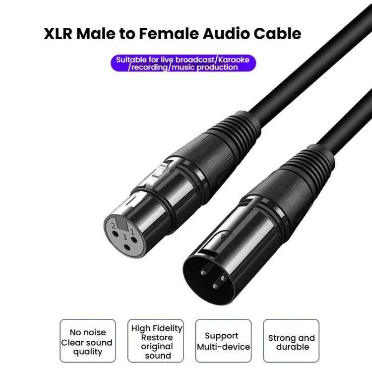 VEGGIEG Male to Female Microphone Stereo Microphone Cable Amplifier XLR Balanced Copper Cannon Au...