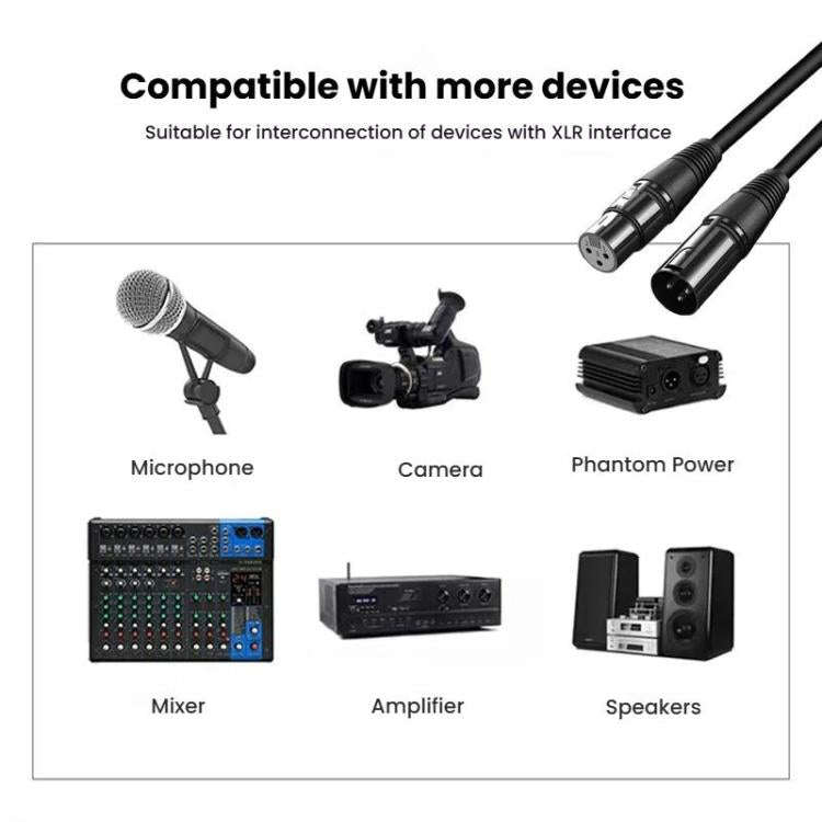 VEGGIEG Male to Female Microphone Stereo Microphone Cable Amplifier XLR Balanced Copper Cannon Au...