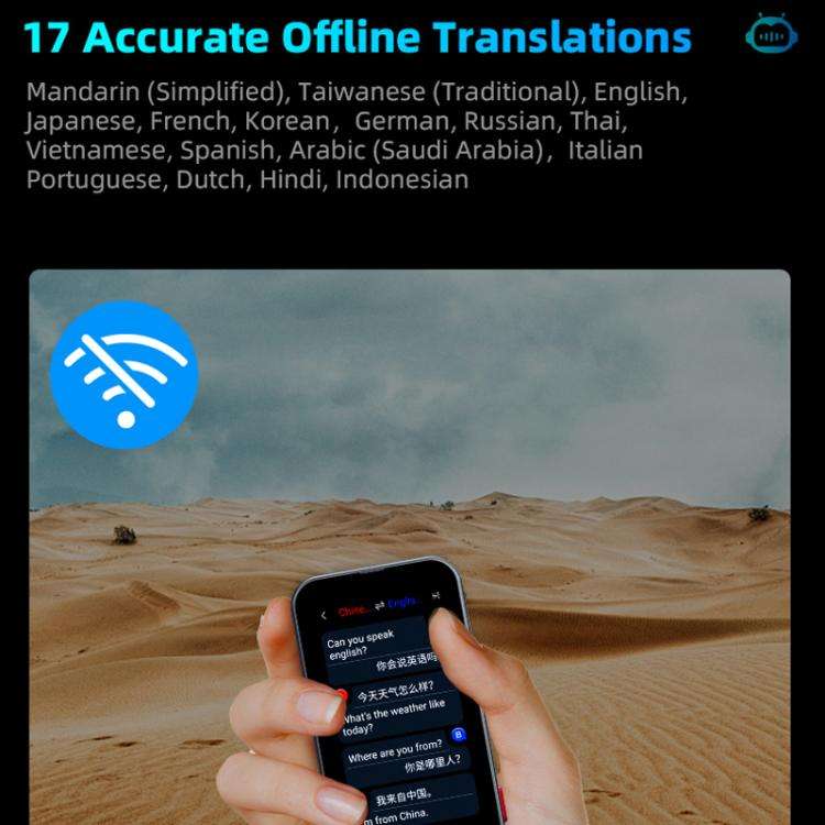 Z15W 3.1-inch Screen Multilanguage AI Translator Device 139 Online/17 Offline Languages, Real-Tim...