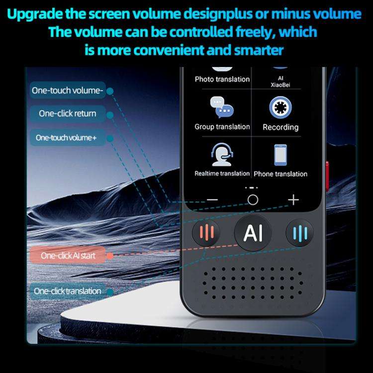 Z15W 3.1-inch Screen Multilanguage AI Translator Device 139 Online/17 Offline Languages, Real-Tim...