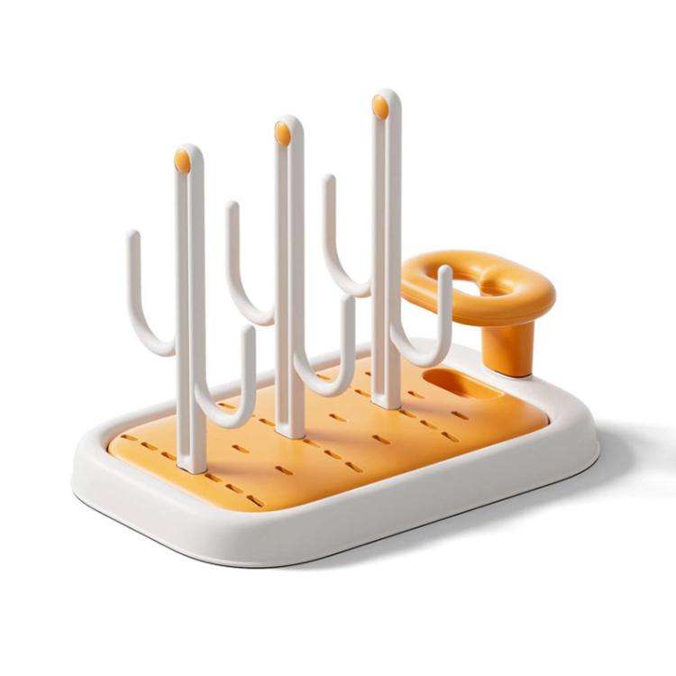 Baby Bottle Drying Rack Drain Drying Rack Insertable Bottle Brush Nipple Brush Storage Holder(Ora...