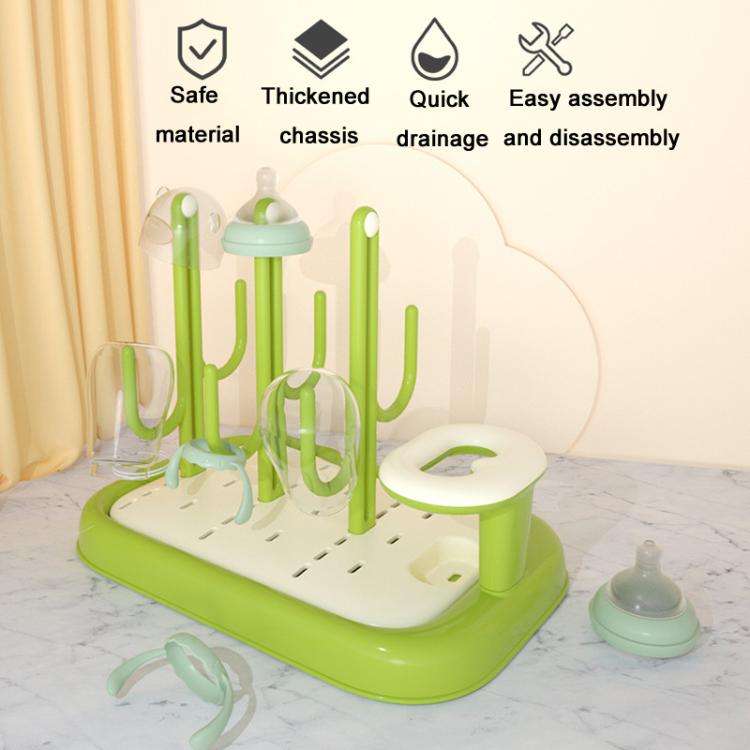 Baby Bottle Drying Rack Drain Drying Rack Insertable Bottle Brush Nipple Brush Storage Holder(Ora...