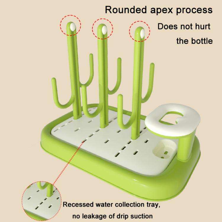 Baby Bottle Drying Rack Drain Drying Rack Insertable Bottle Brush Nipple Brush Storage Holder(Ora...