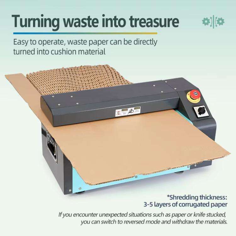35cm EU Plug 370W Cardboard Shredder Handles 10mm Thickness, 5M/Min Speed For Packaging & Recycling
