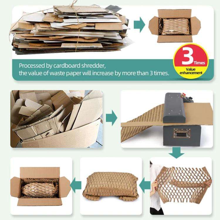 35cm EU Plug 370W Cardboard Shredder Handles 10mm Thickness, 5M/Min Speed For Packaging & Recycling