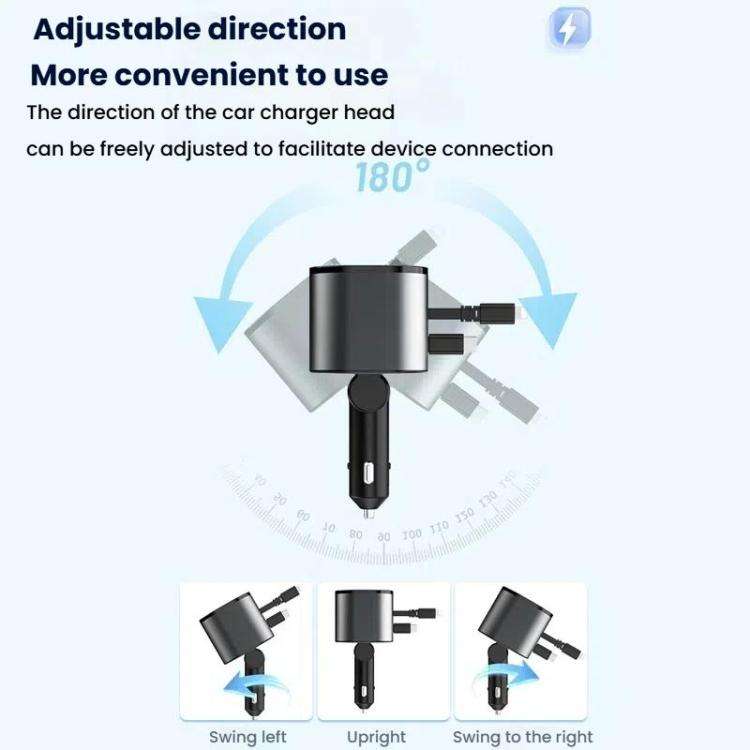 Multifunctional PD Bluetooth-Compatible USB Cigarette Lighter Car Fast Charging(8 Pin+TYPE-C)