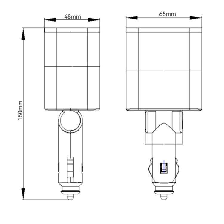 120W 1 To 2 Retractable USB Car Fast Charging Charger With Cigarette Lighter(8 Pin+TYPE-C)