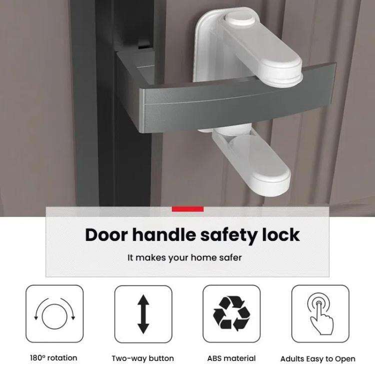 Children Security Lock Anti-Opening Anti-Pet Dogs Cats Open Cabinet Drawer Window Door Lock(White)