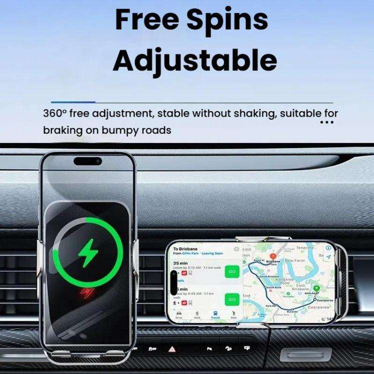 Car Air Outlet Wireless Charging Infrared Automatic Opening Closing Bracket(Gray)