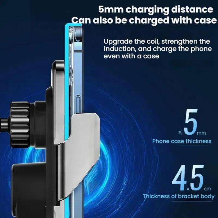 Car Air Outlet Wireless Charging Infrared Automatic Opening Closing Bracket(Gray)