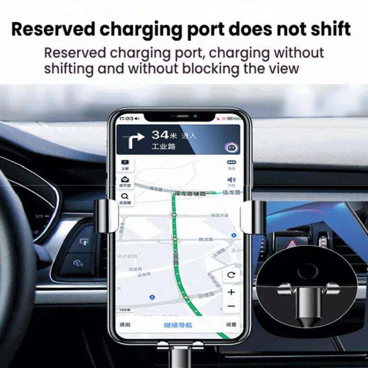 Air Outlet Clip-on Gravity 360-degree Rotating Car Phone Holder, Color: Gray Eagle Beak Clip