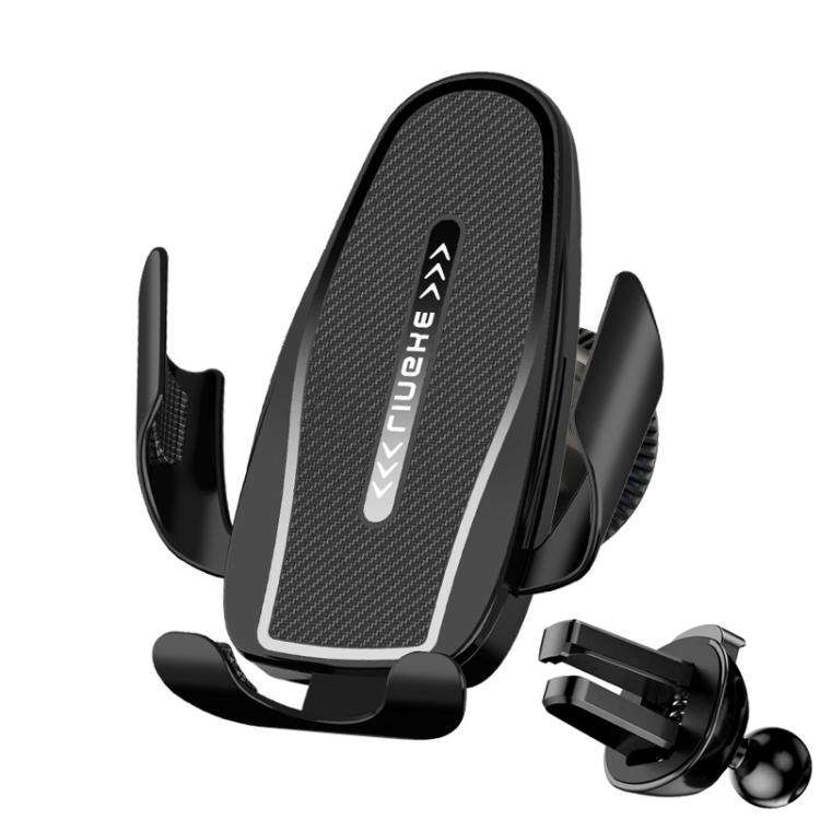 Carbon Fiber Clip-on Gravity Air Outlet Car Phone Holder, Color: Black Hawkbill Clip