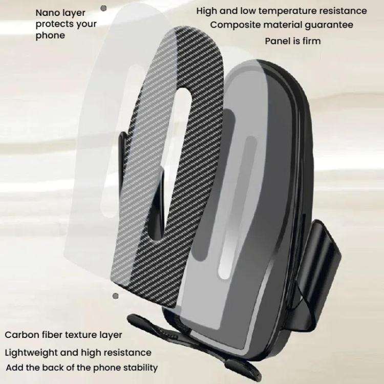 Carbon Fiber Clip-on Gravity Air Outlet Car Phone Holder, Color: Black Hawkbill Clip