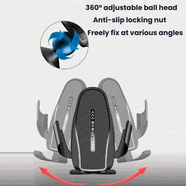 Carbon Fiber Clip-on Gravity Air Outlet Car Phone Holder, Color: Black Hawkbill Clip