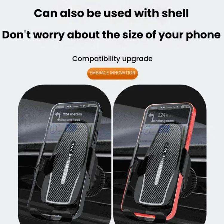 Carbon Fiber Clip-on Gravity Air Outlet Car Phone Holder, Color: Black Hawkbill Clip