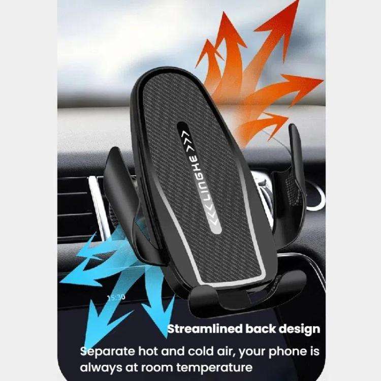 Carbon Fiber Clip-on Gravity Air Outlet Car Phone Holder, Color: Black Hawkbill Clip