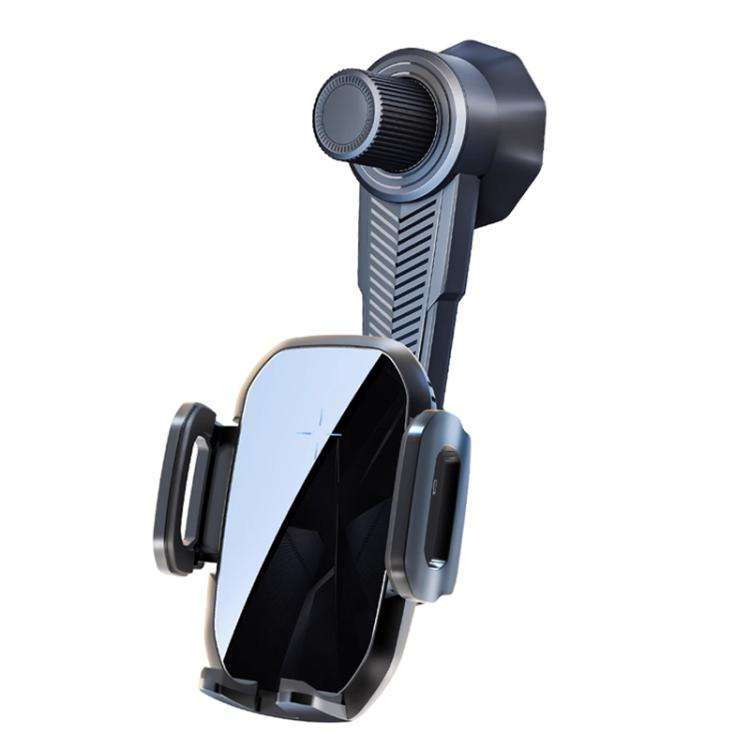 15W Wireless Induction Snap-on Charging Car Air Outlet Phone Holder, Color: Black + Long Hook Clip