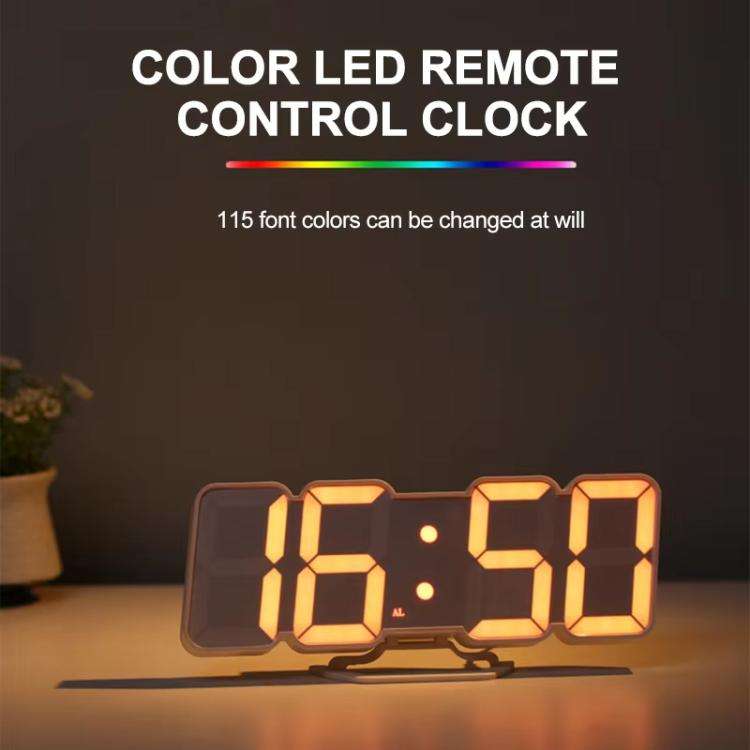 RGB Color Changing 3D Digital Clock With Voice Control, Adjustable Brightness, Temperature Displa...
