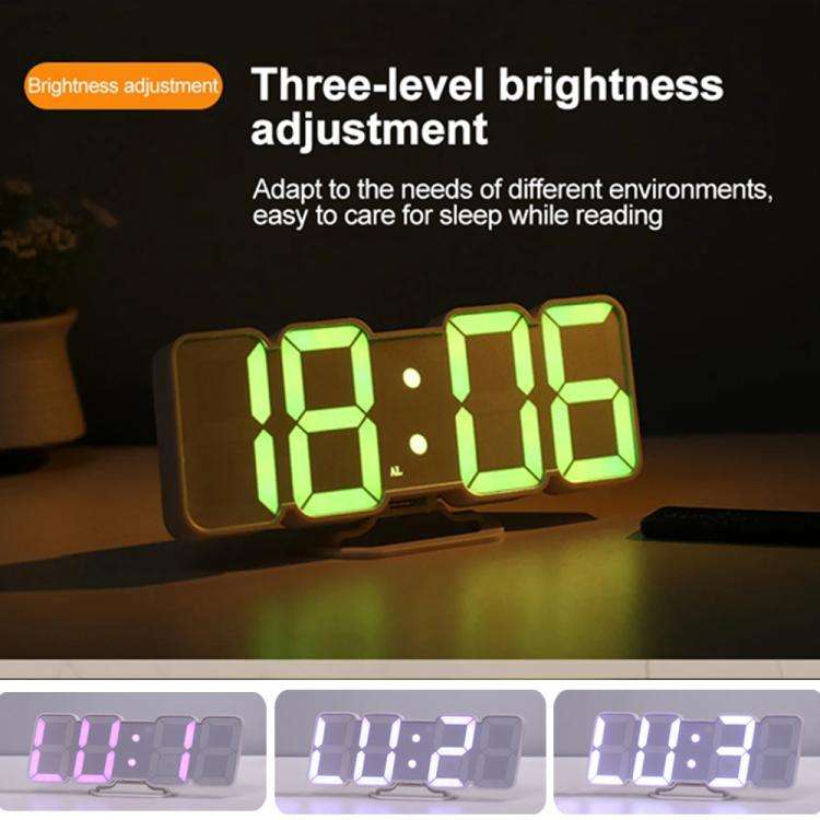 RGB Color Changing 3D Digital Clock With Voice Control, Adjustable Brightness, Temperature Displa...