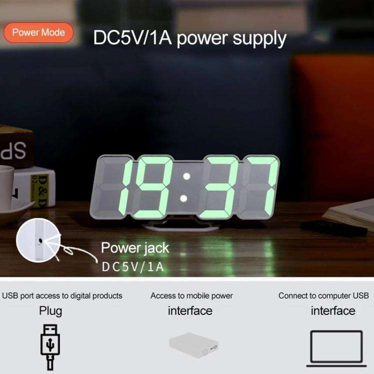 RGB Color Changing 3D Digital Clock With Voice Control, Adjustable Brightness, Temperature Displa...