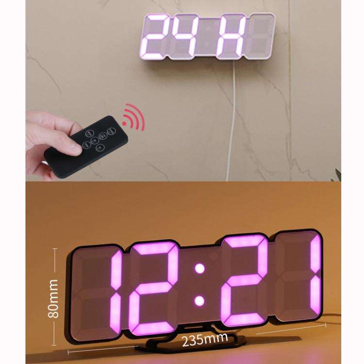 RGB Color Changing 3D Digital Clock With Voice Control, Adjustable Brightness, Temperature Displa...