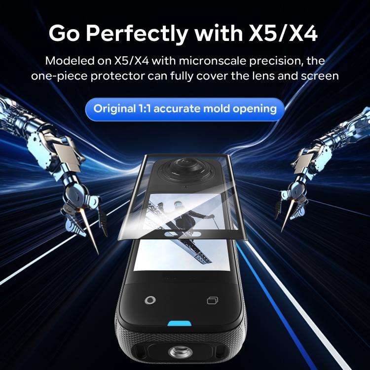 For Insta360 X5 / X4 aMagisn Tempered Glass Screen Protector Anti-Scratch 9H Hardness(1 Pack)