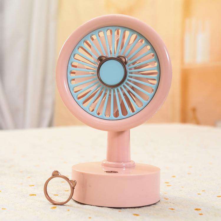 Student USB Small Desktop Fan Replaceable Animal Ears Multi-Speed Lithium Battery Mute Fan, Color...