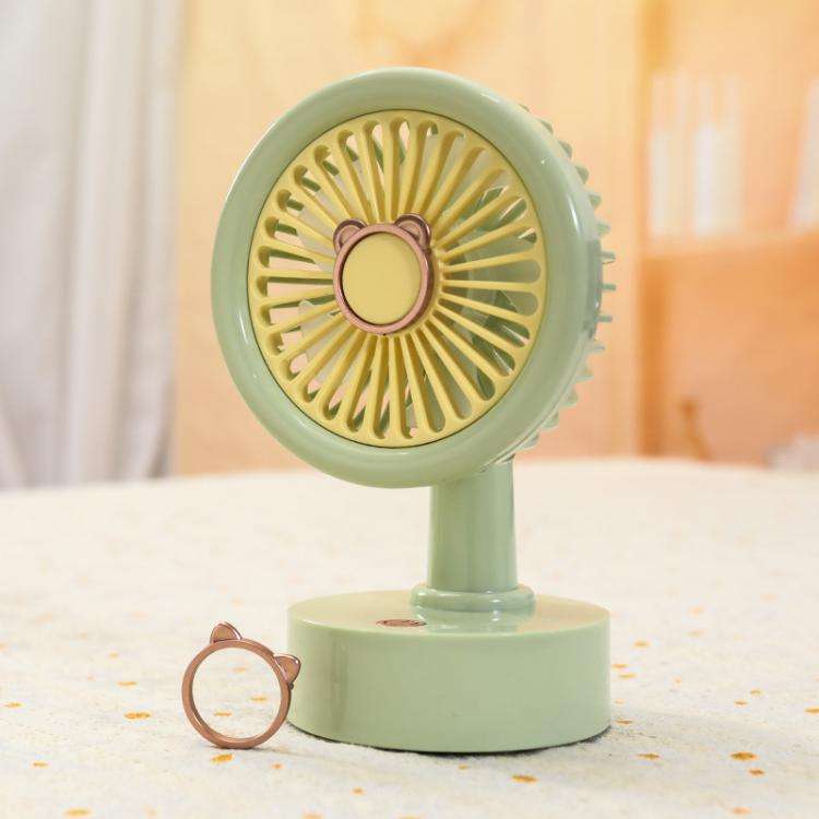 Student USB Small Desktop Fan Replaceable Animal Ears Multi-Speed Lithium Battery Mute Fan, Color...
